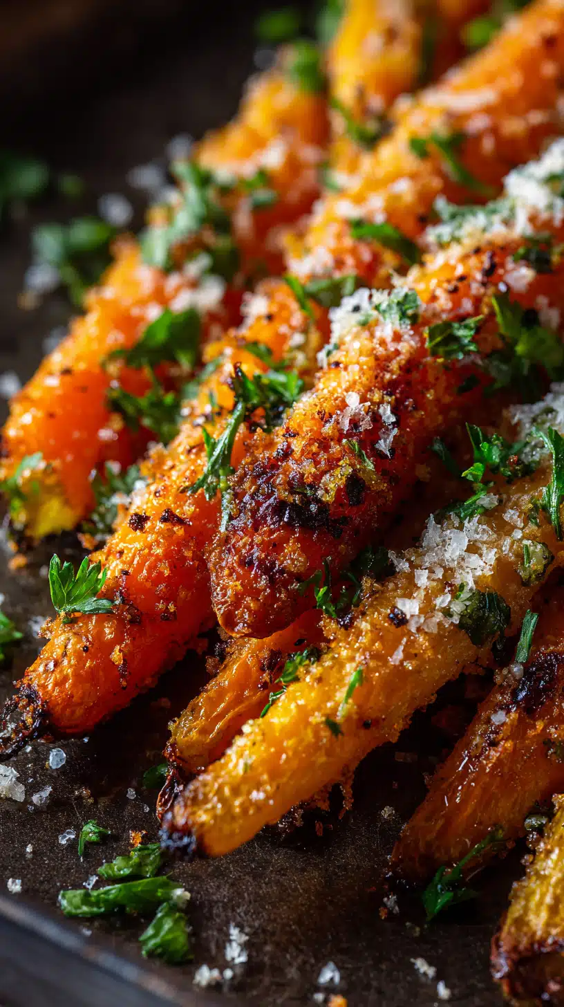 Crispy roasted smashed carrots with golden caramelized edges
