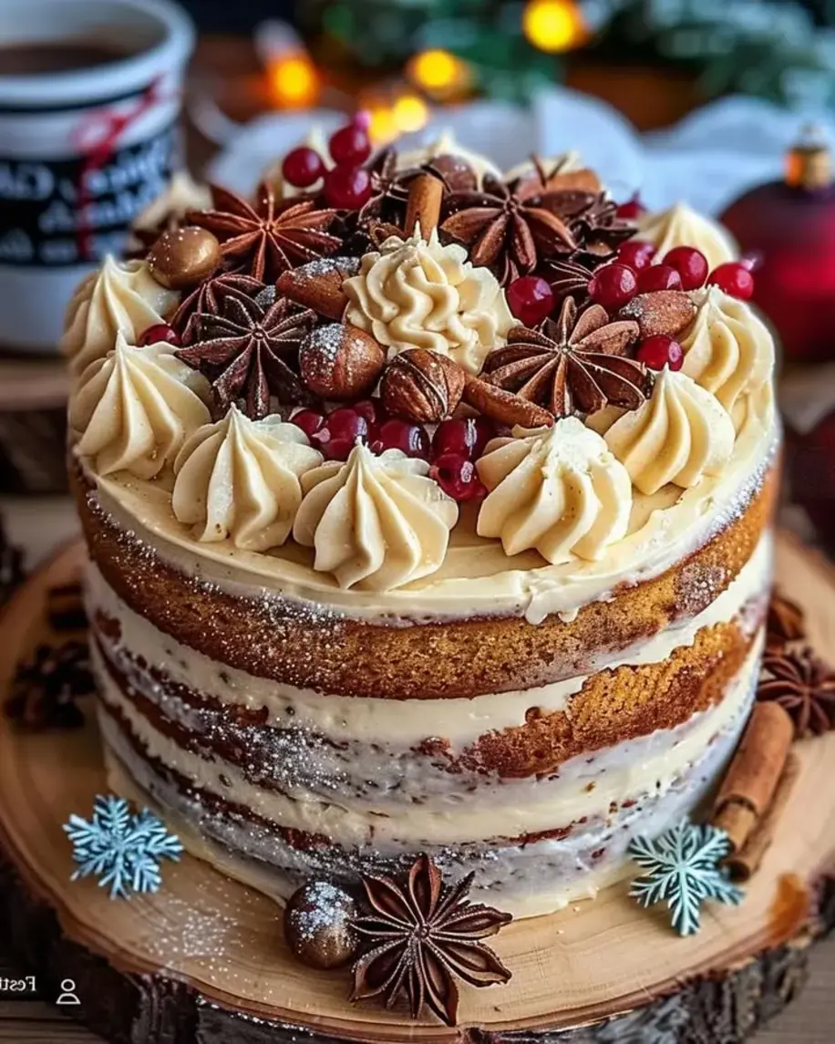 Spice Cake with Eggnog Buttercream A Festive Delight