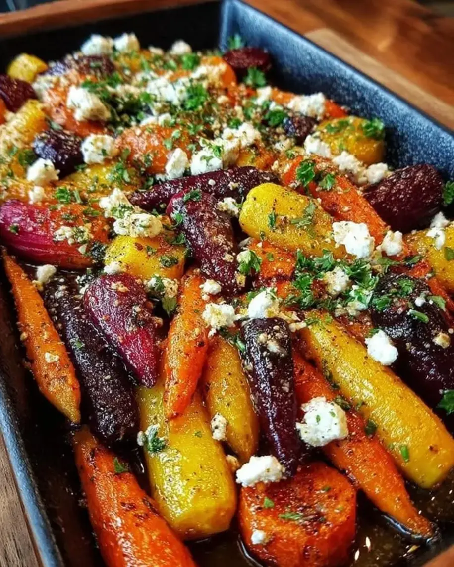 Roasted Carrot Beet Medley with Honey Feta