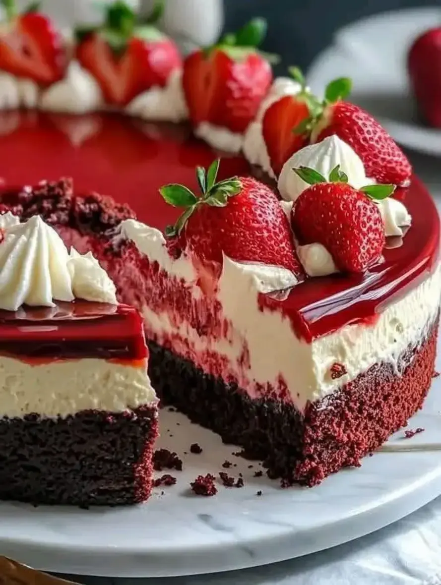 Red Velvet Strawberry Cheesecake