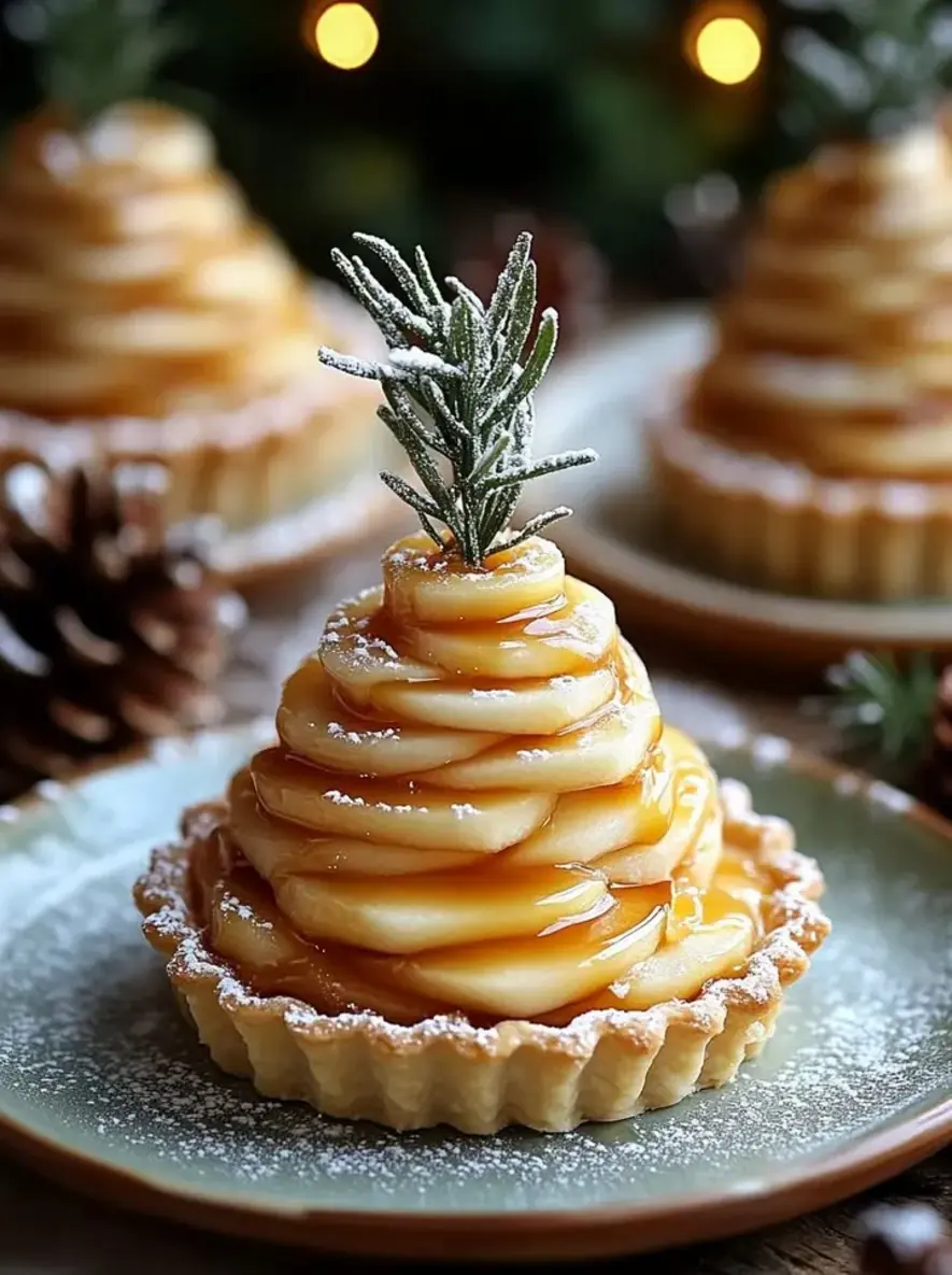 Caramel Apple Brie Christmas Tree Tartlets