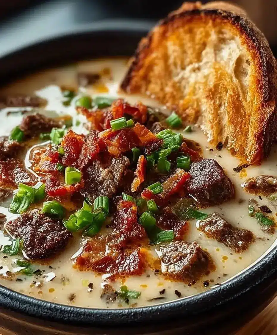 Philly Cheesesteak Soup Recipe Cozy Comfort in a Bowl