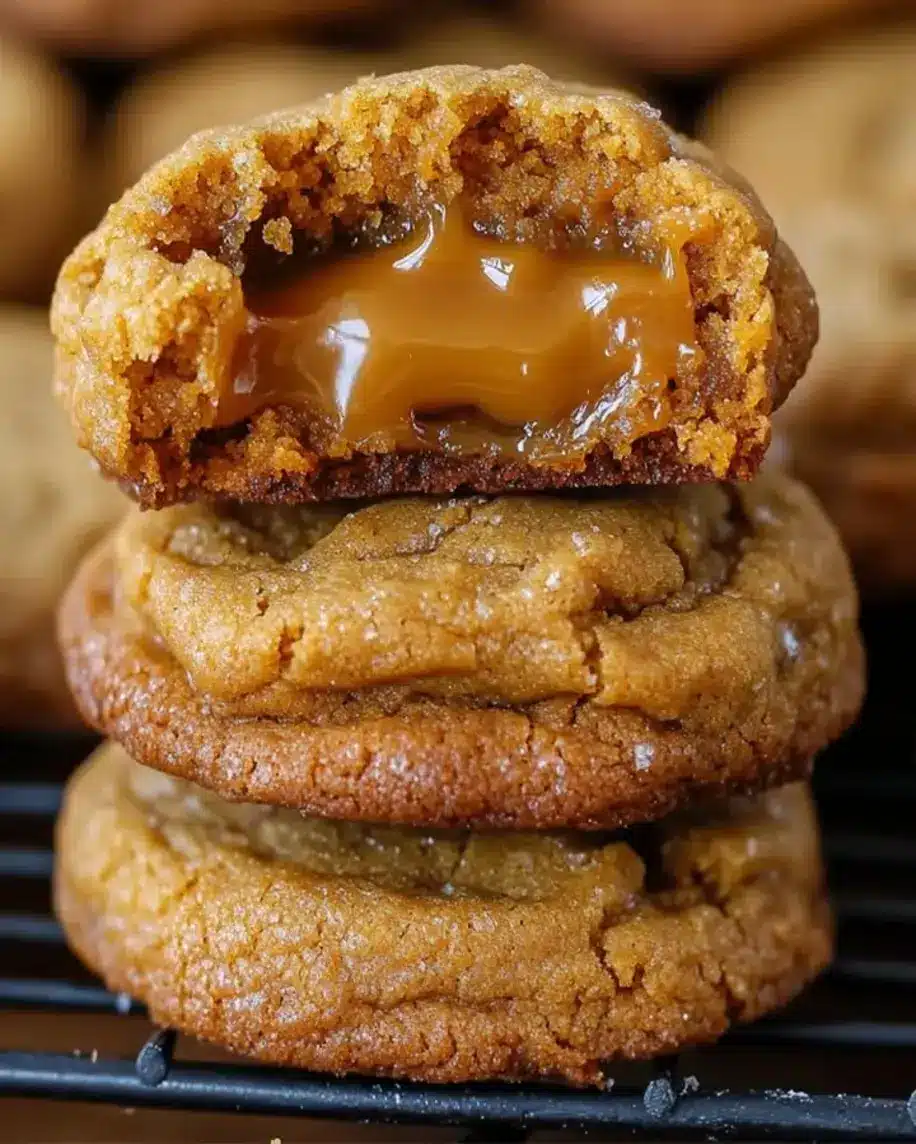 Gooey Caramel Stuffed Cookies Recipe