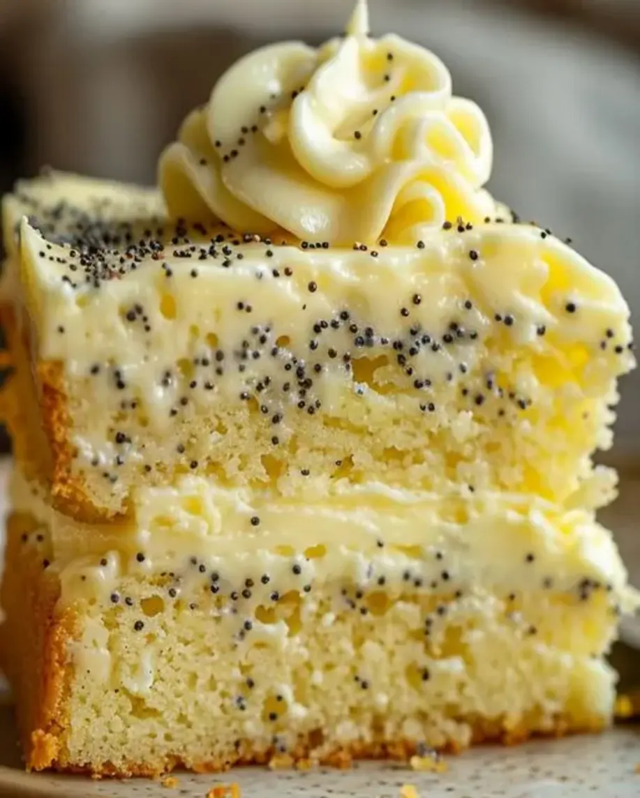 Homemade Lemon Poppy Seed Pudding Cake