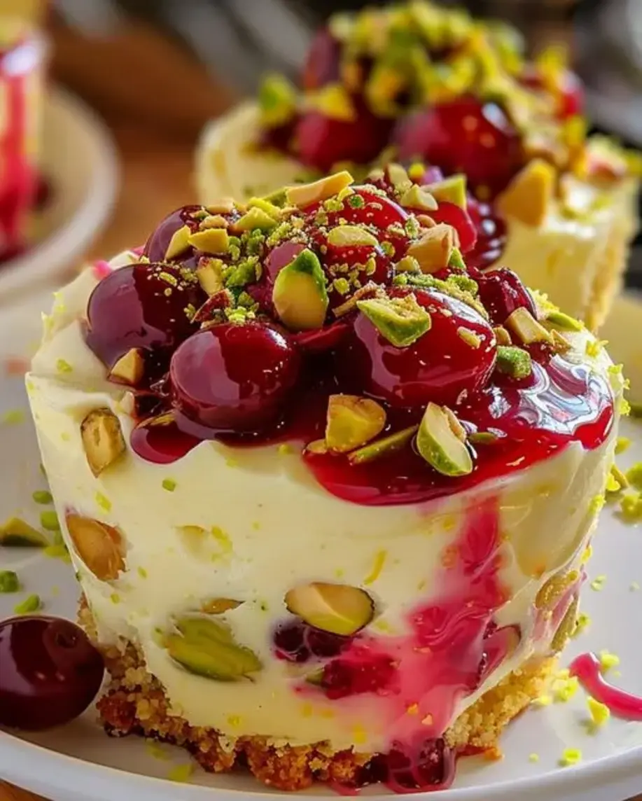 Heavenly Cherry Pistachio Cheesecake Cups