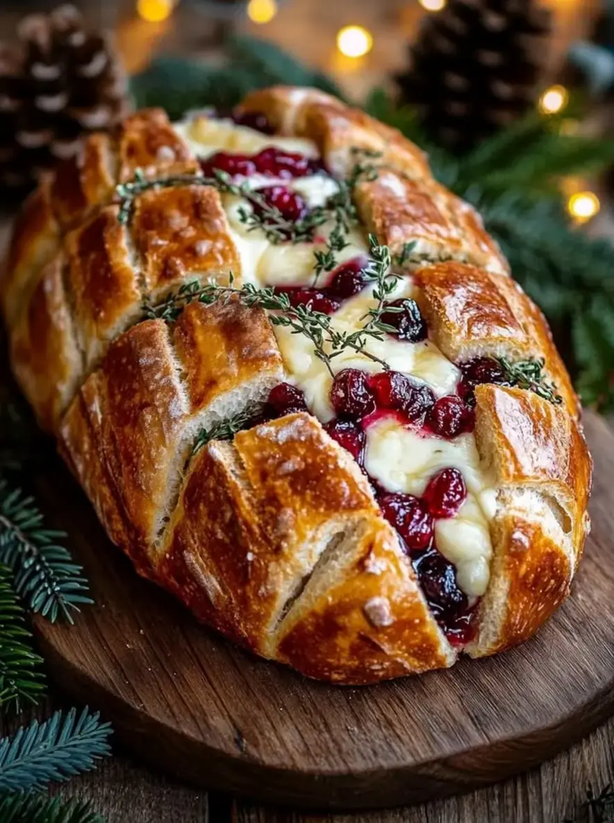 Pull Apart Sourdough with Brie Cranberry Herb Garlic Butter