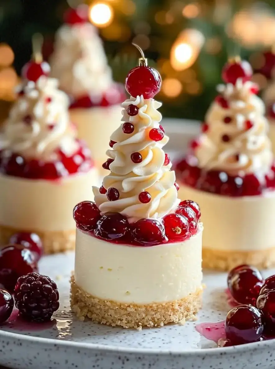 Christmas Tree Mini Cheesecakes