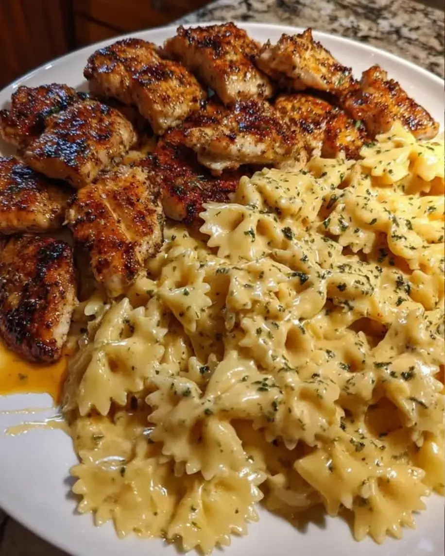 Creamy Garlic Butter Cajun Chicken Bowtie Pasta
