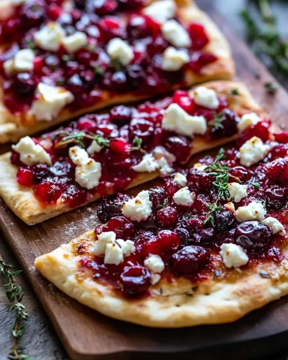 Roasted Cranberry and Goat Cheese Flatbread