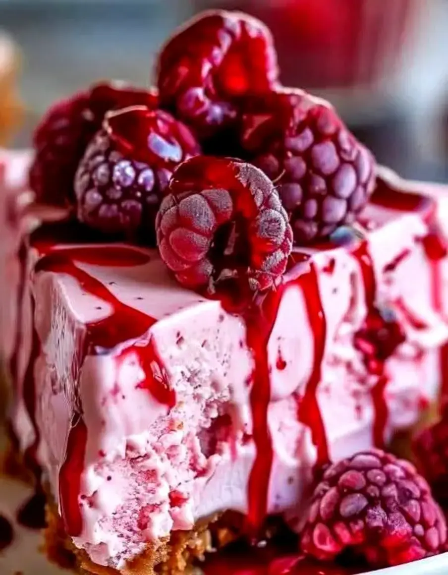 Raspberry Ice Cream Cheesecake