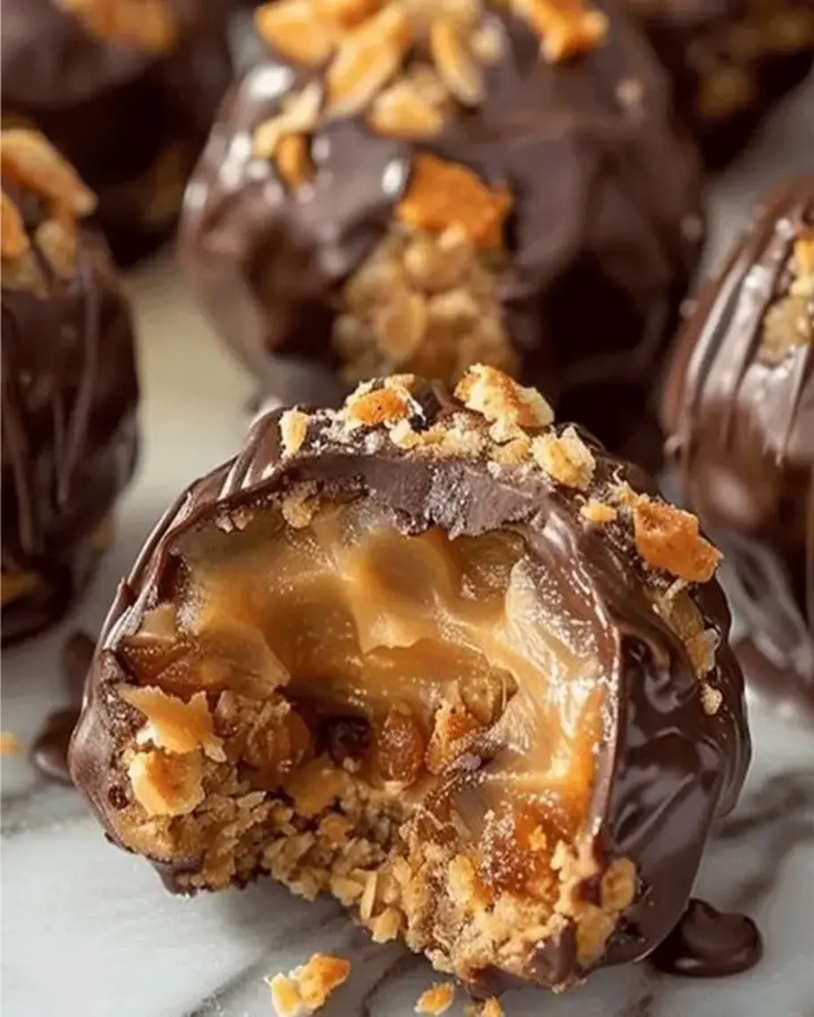 No Bake Caramel Crunch Butterfinger Truffles Recipe