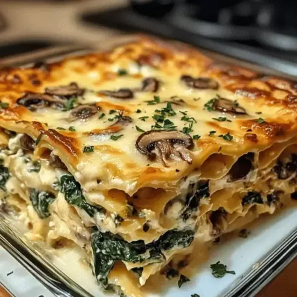 Creamy Spinach Mushroom Lasagna