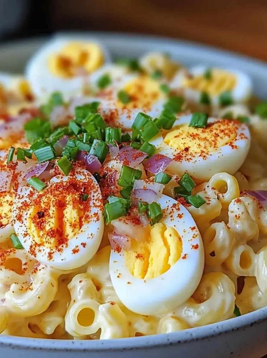 Creamy Egg Macaroni Salad with a Spicy Twist
