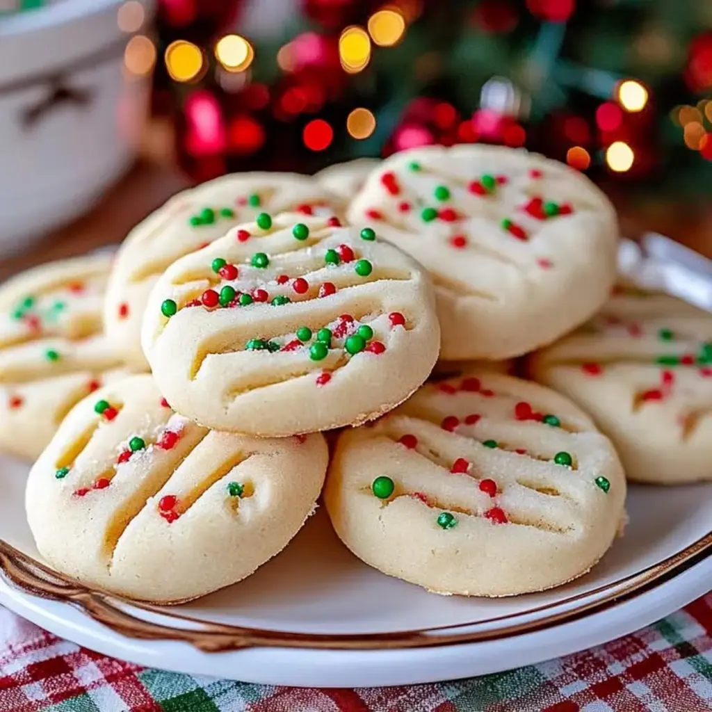 Fun and Festive Shortbread Cookies with Rainbow Sprinkles
