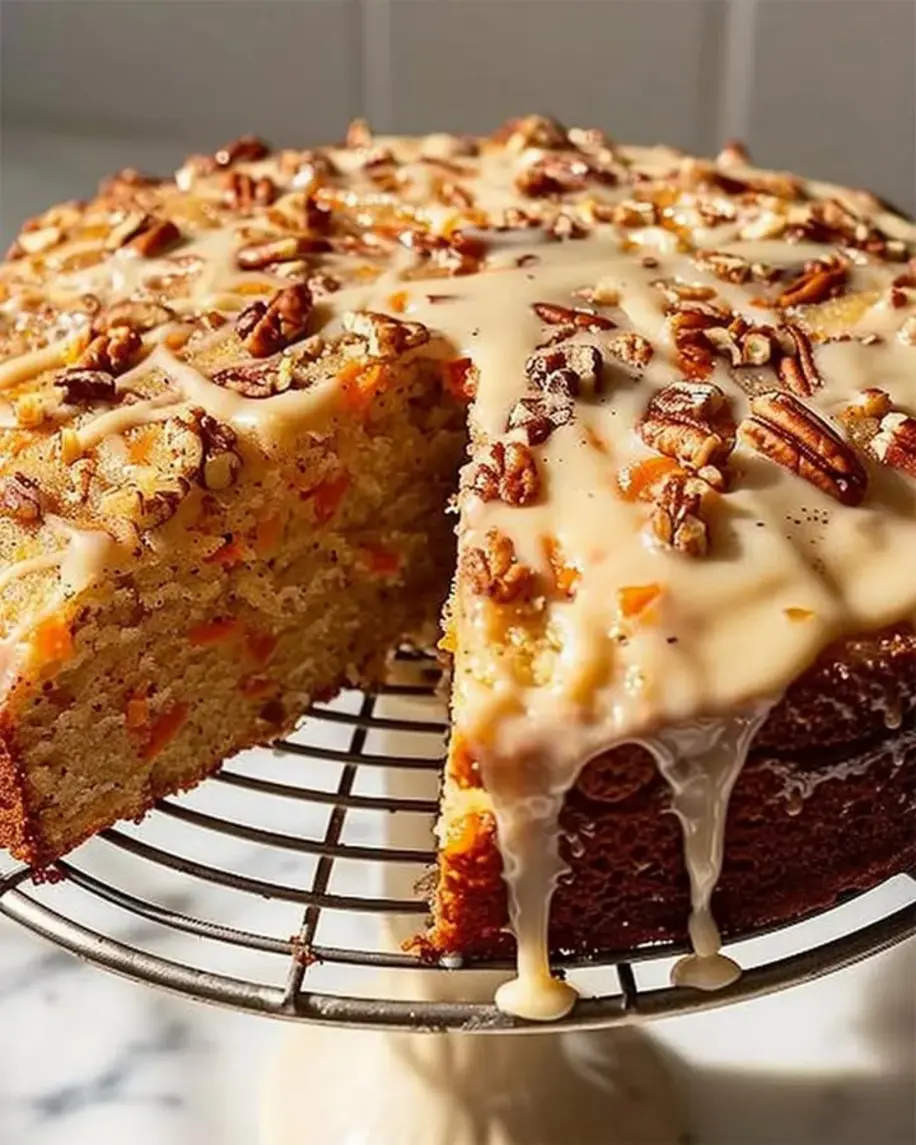 Carrot Pound Cake with Maple Glaze and Pecans