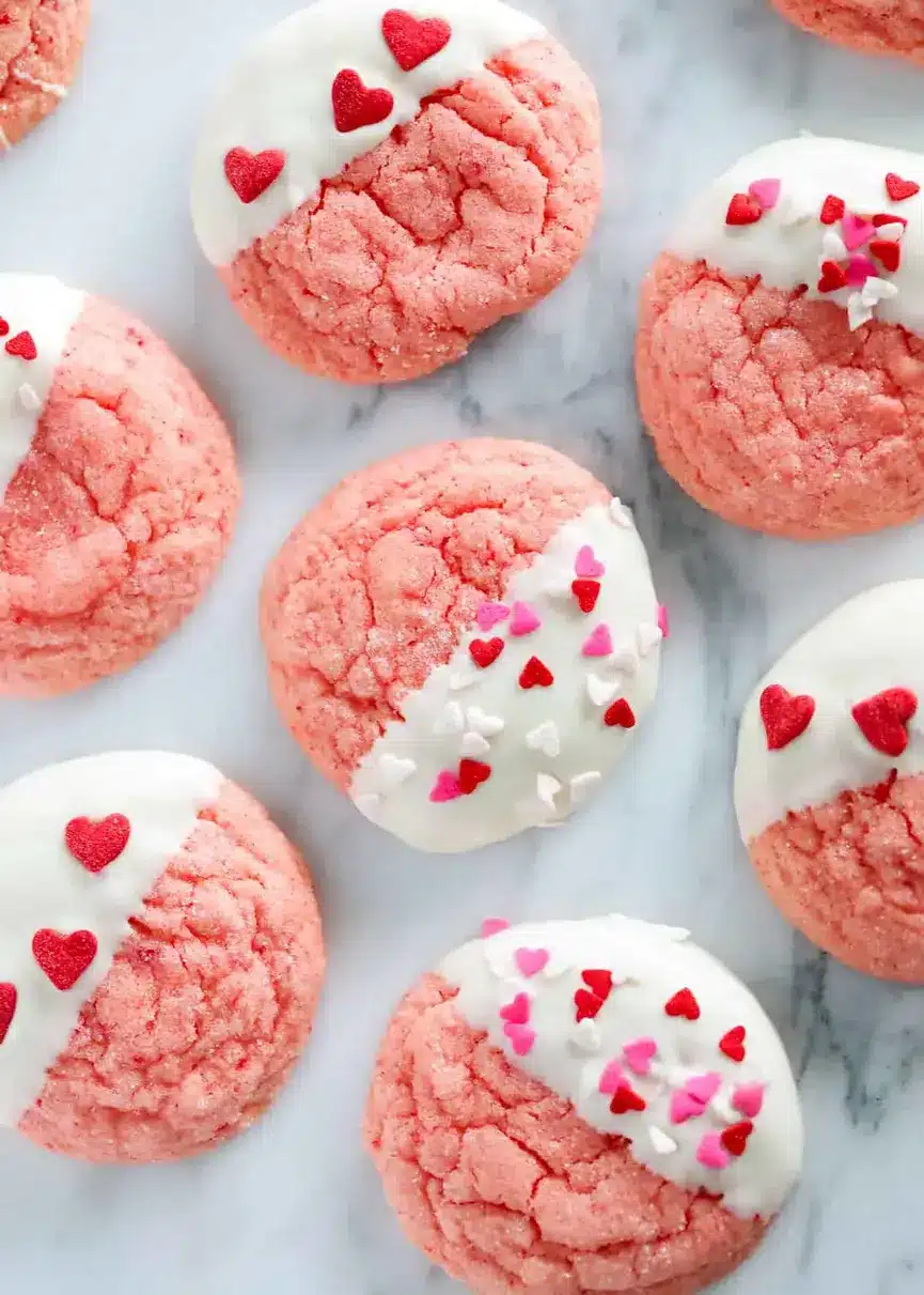 Chocolate Dipped Strawberry Cookies