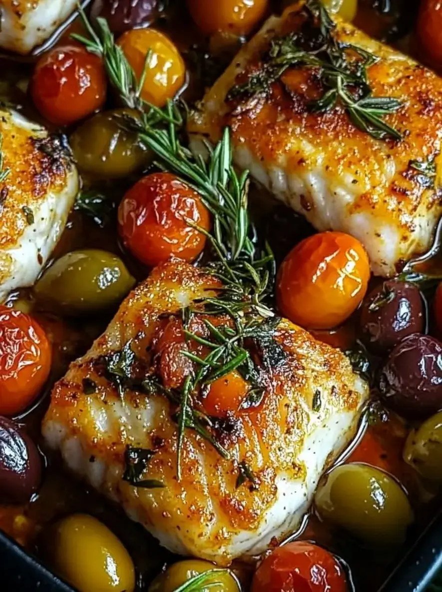 Mediterranean Baked Cod with Tomatoes and Olives