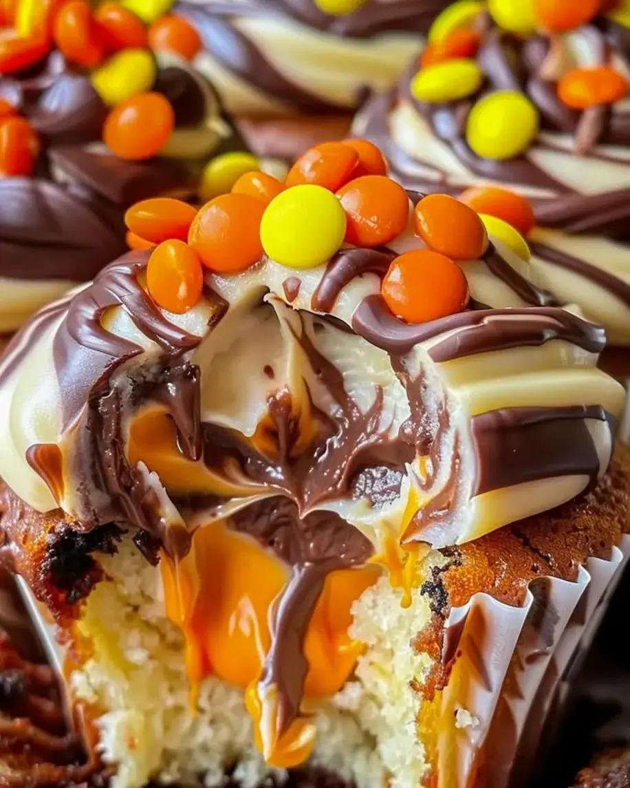 Gooey Chocolate Peanut Butter Cupcakes