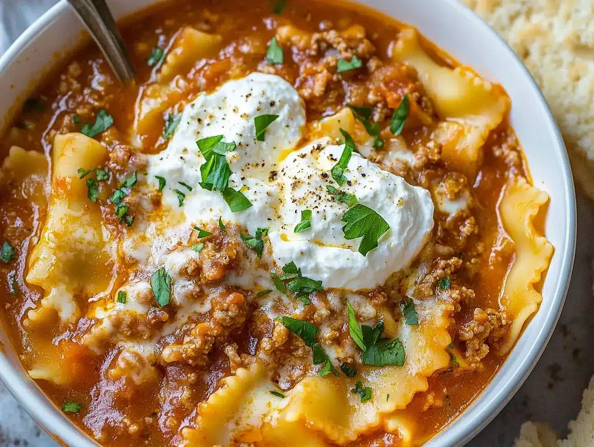 Crockpot Lasagna Soup Effortless and Delicious