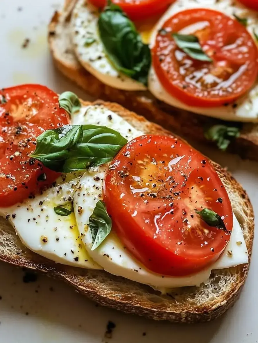 Caprese Toast with Fresh Basil Mozzarella