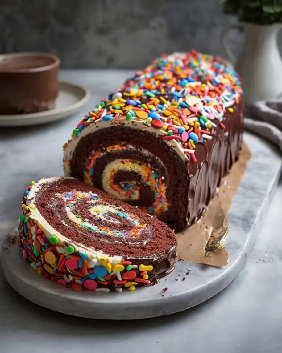 Chocolate Birthday Cake Roll
