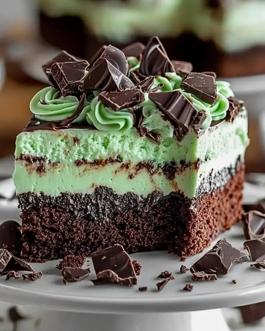 Mint Chocolate Fudge Cheesecake Cake