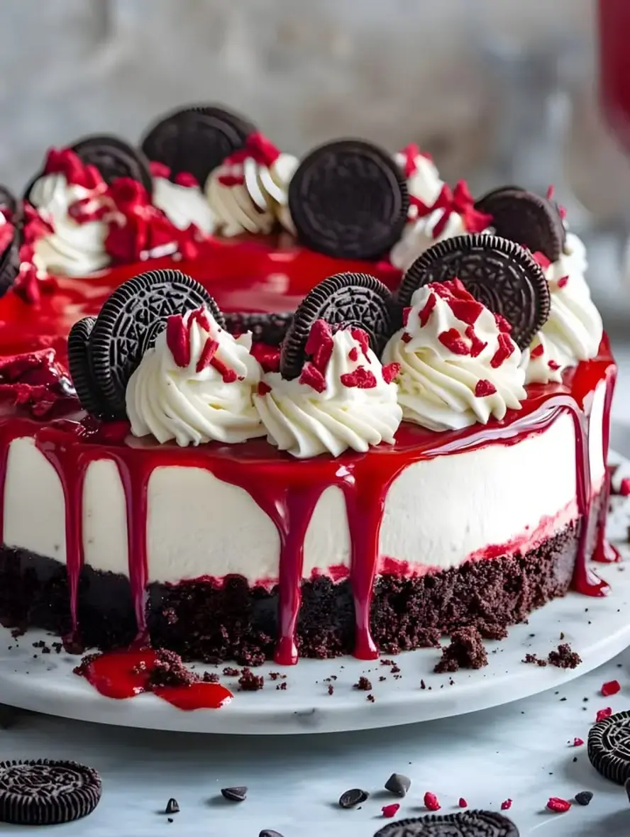 Red Velvet Oreo Cheesecake