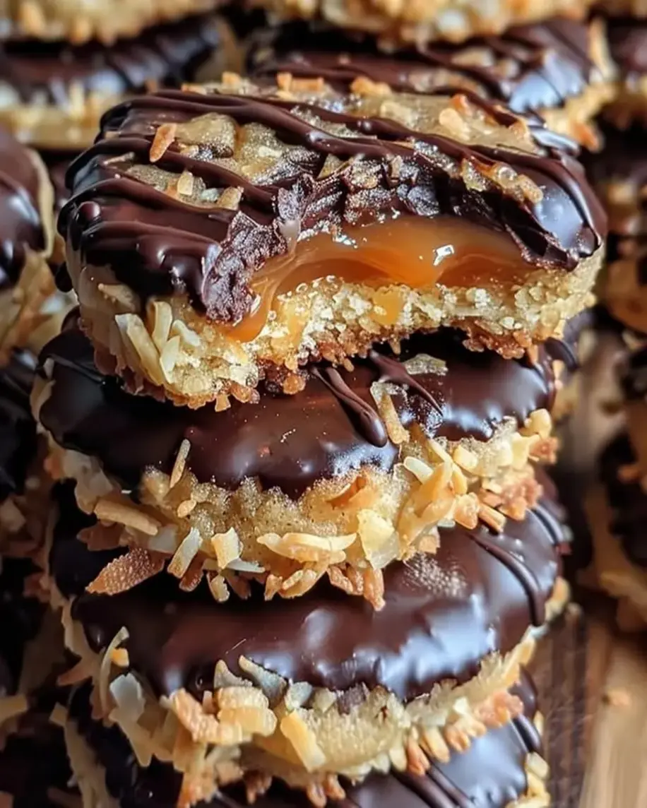 Decadent Caramel Coconut Chocolate Cookies