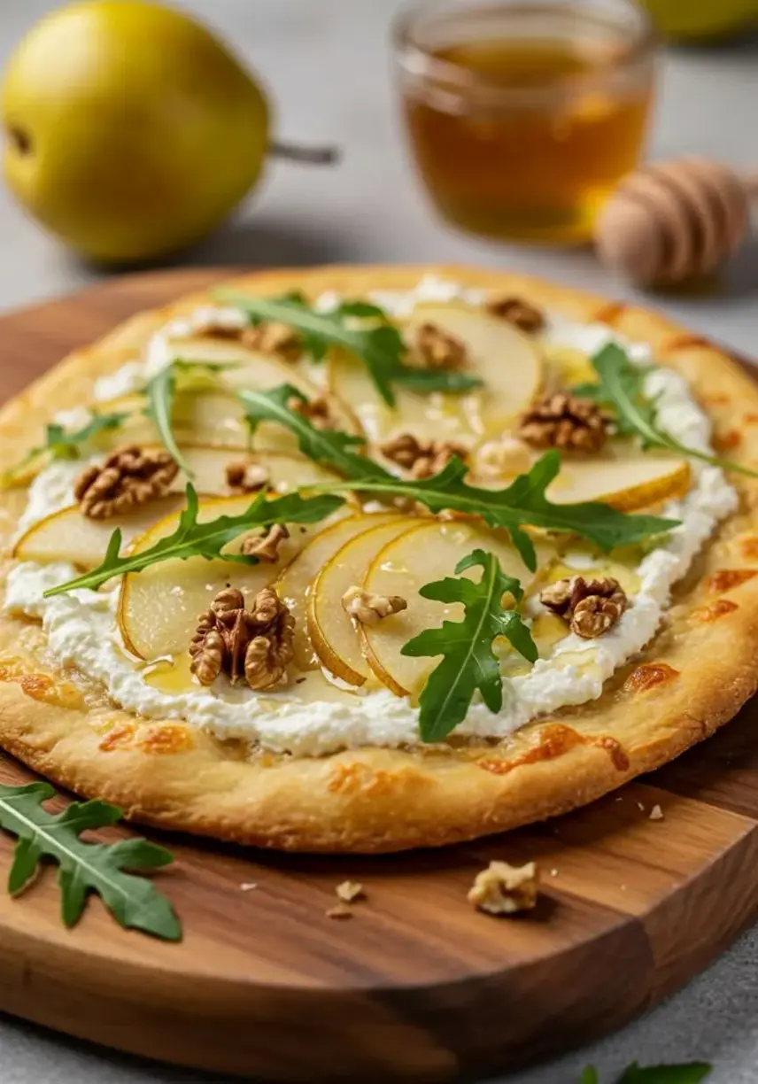 Pear Gorgonzola and Walnut Flatbread