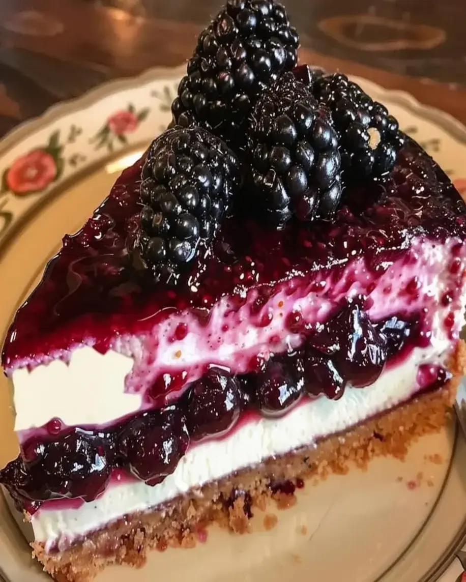 Easy Blackberry Cheesecake