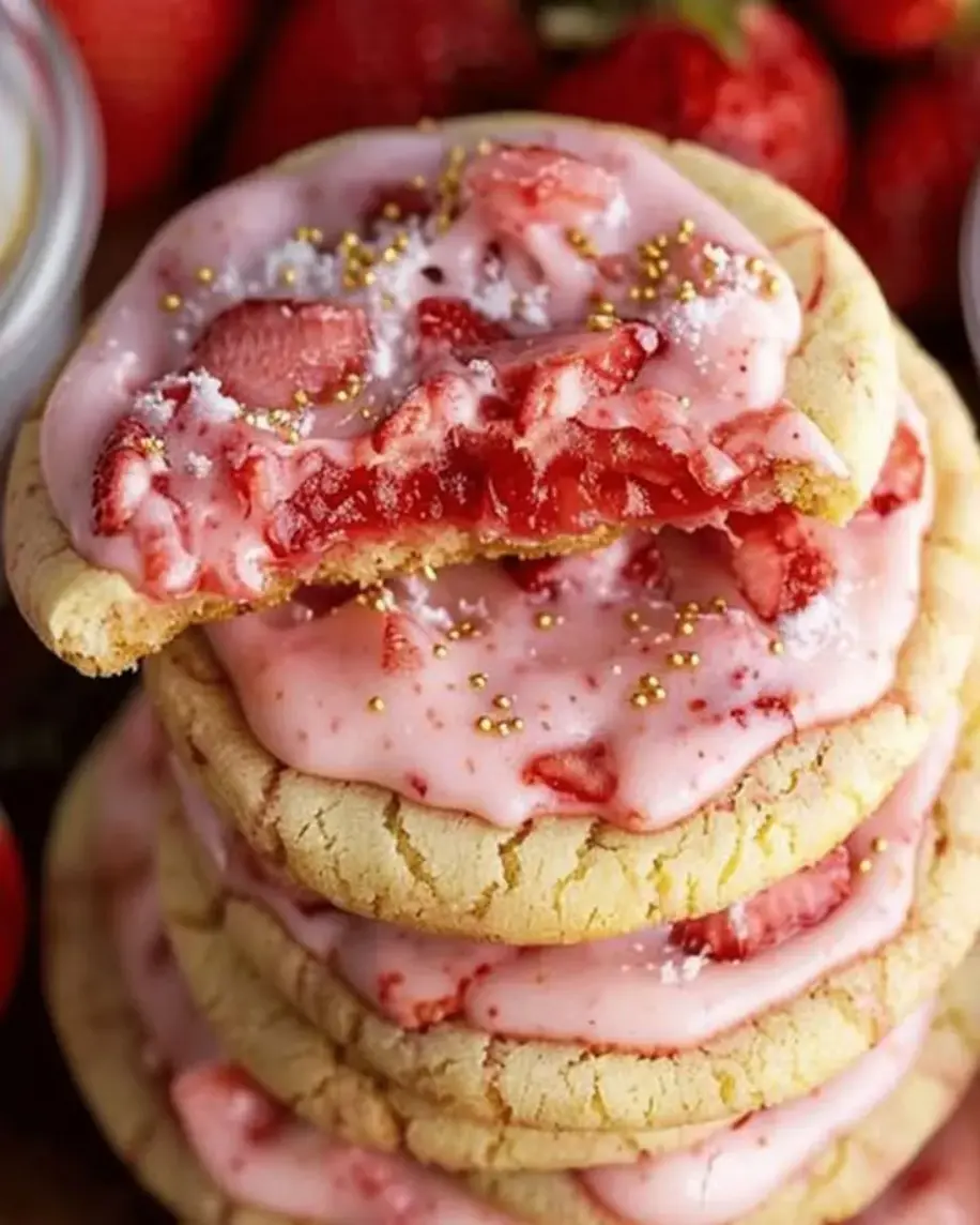 Luscious Strawberry Sugar Cookies