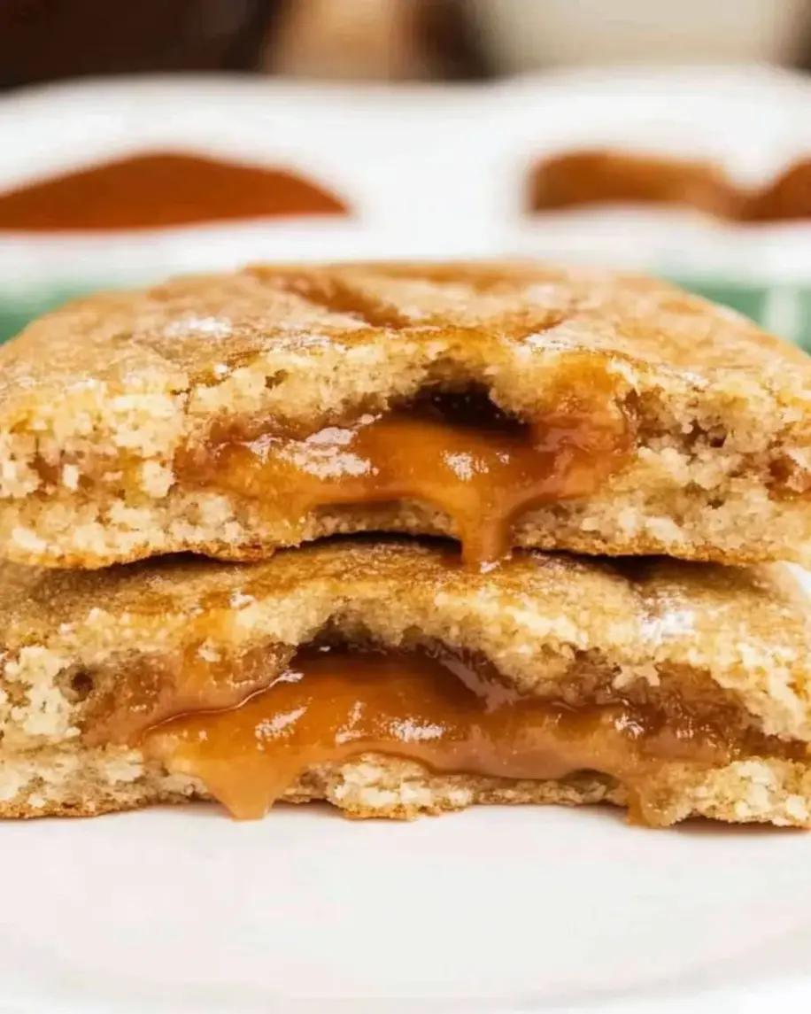 Caramel Filled Snickerdoodle Cookies