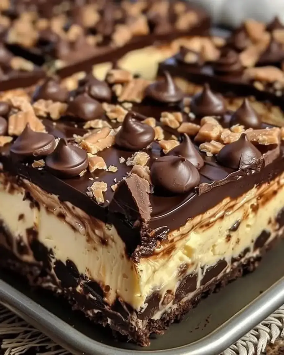 Reeses Butterfinger Cheesecake Bars Recipe Decadent Dessert Idea