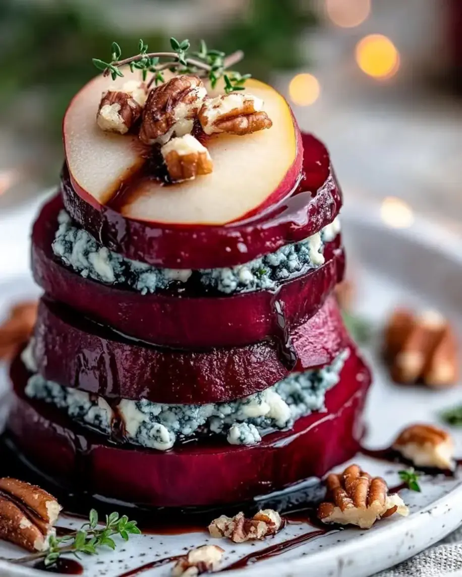 Roasted Beet Blue Cheese Towers