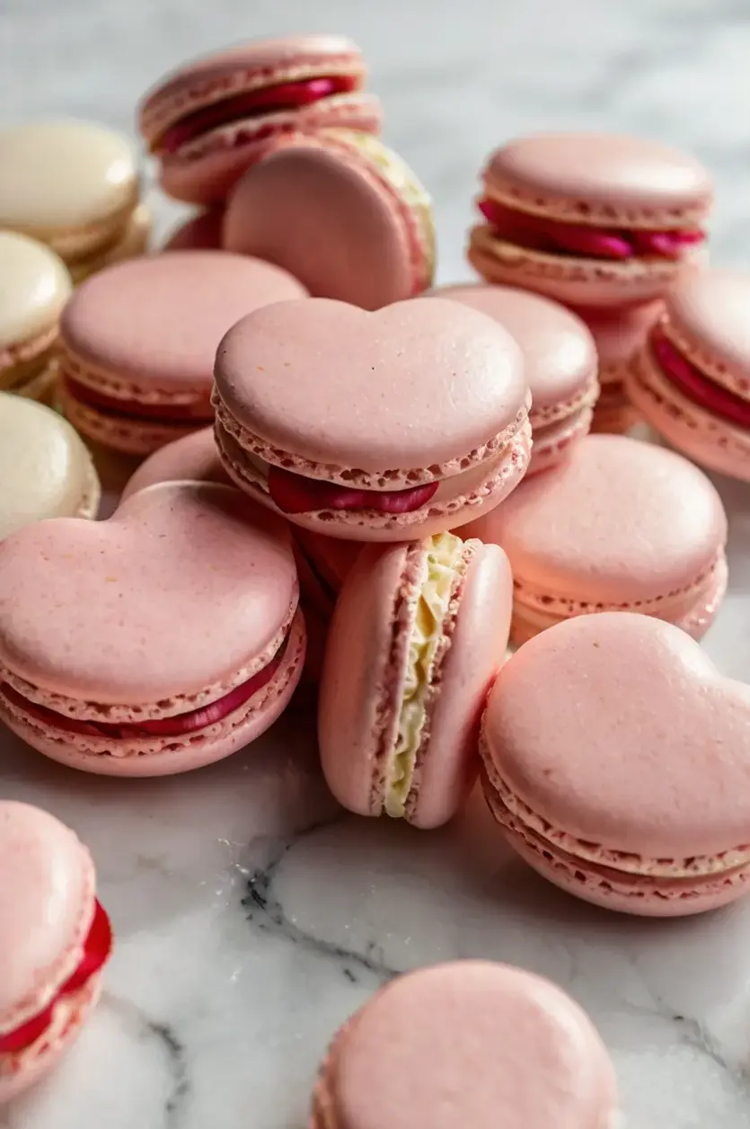 Heart Shape Macarons For Valentines Day