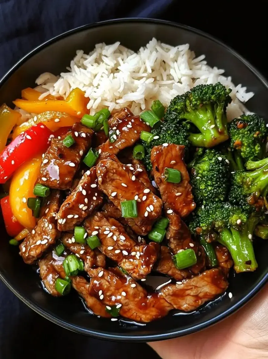 Sesame Ginger Beef Stir Fry Bowl