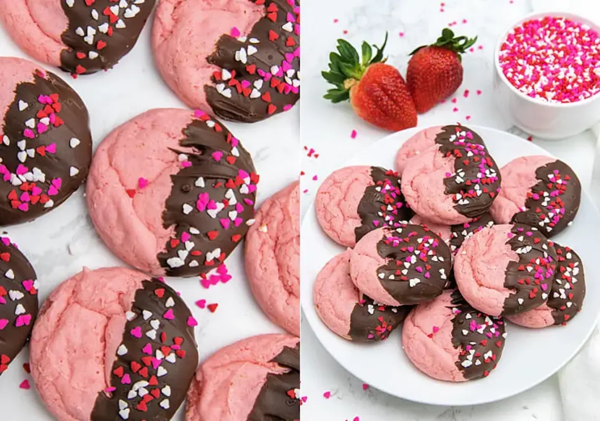 Chocolate Covered Strawberry Cookies Perfect For Your Sweetheart