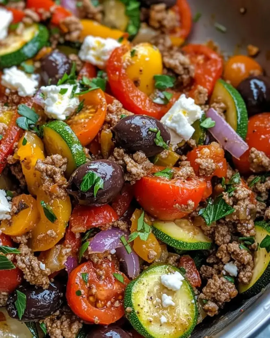 Mediterranean Ground Beef Stir Fry