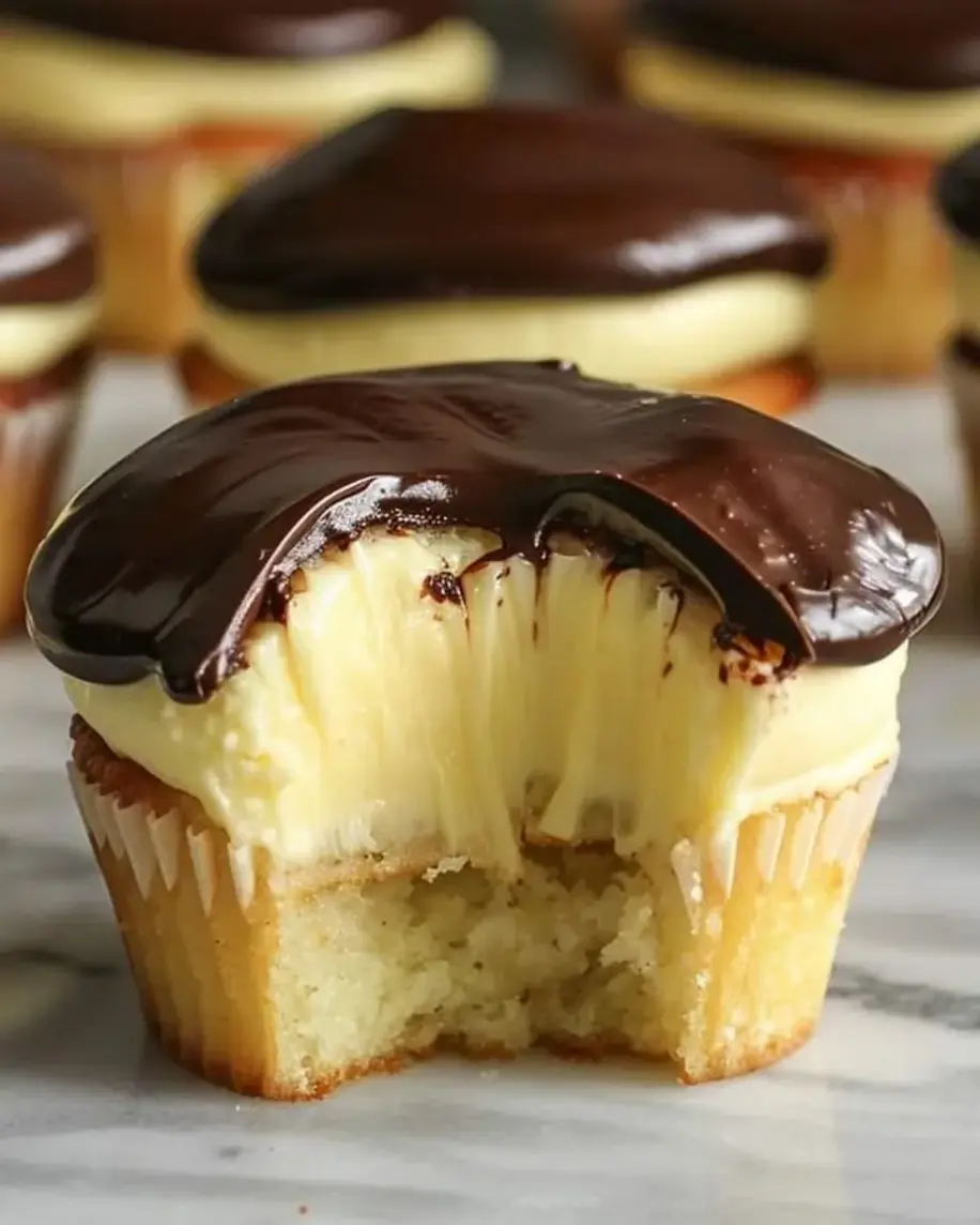 Irresistible Boston Cream Pie Cupcakes
