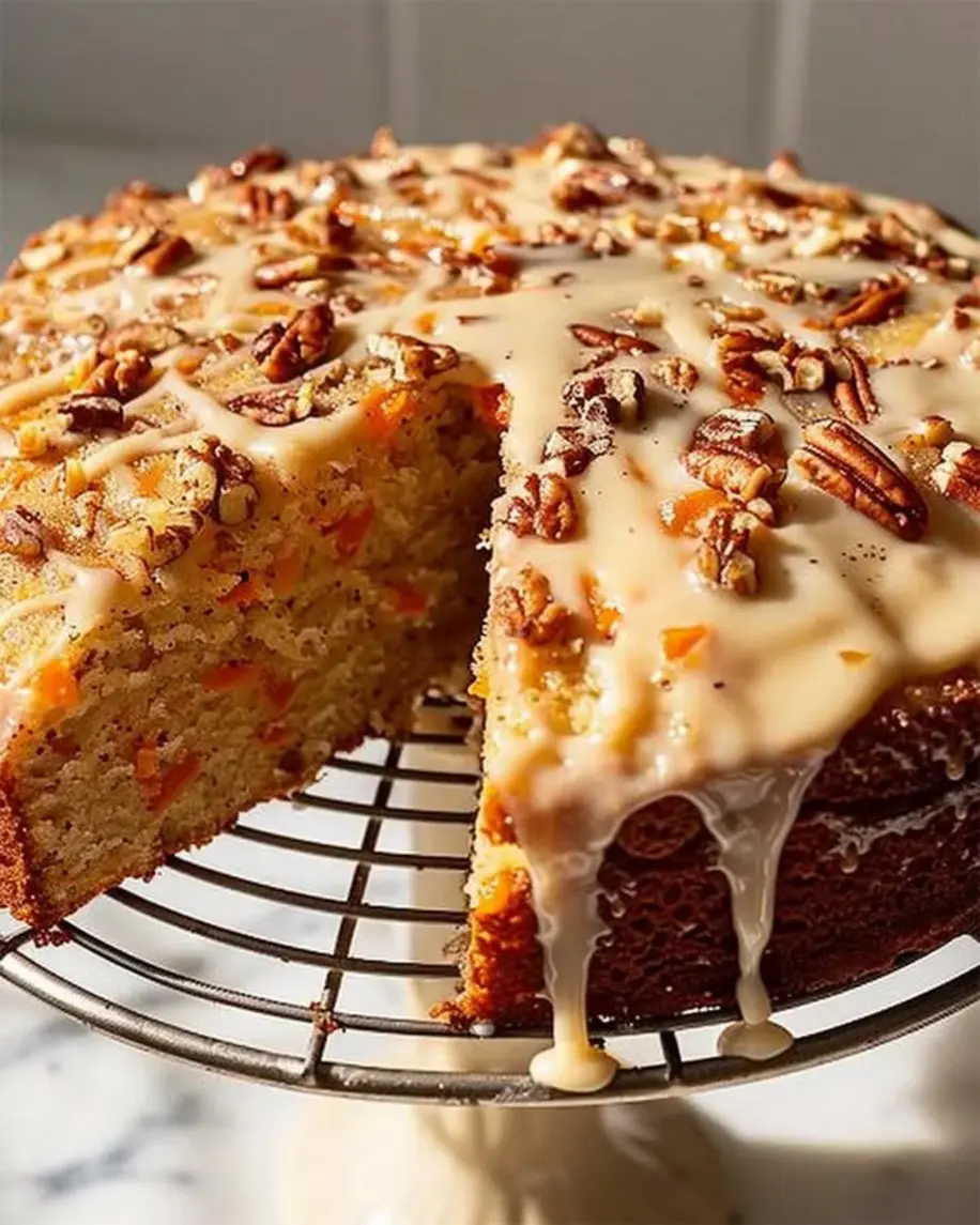 Carrot Pound Cake with Maple Glaze and Pecans