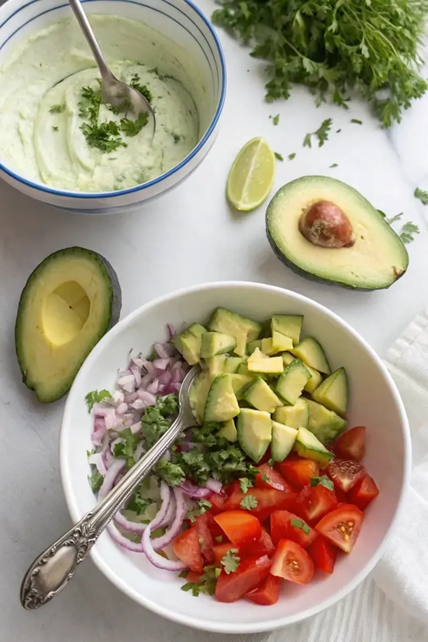 Fresh Avocado Salad with Creamy Dressing
