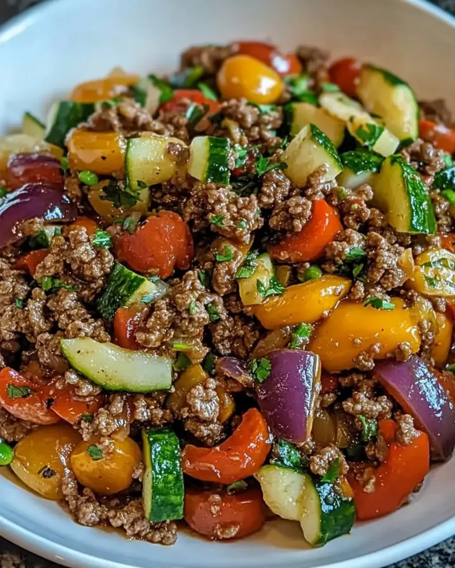 Mediterranean Ground Beef Stir Fry