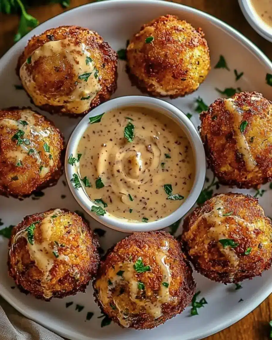 Reuben Balls with Spicy Thousand Island Dipping Sauce