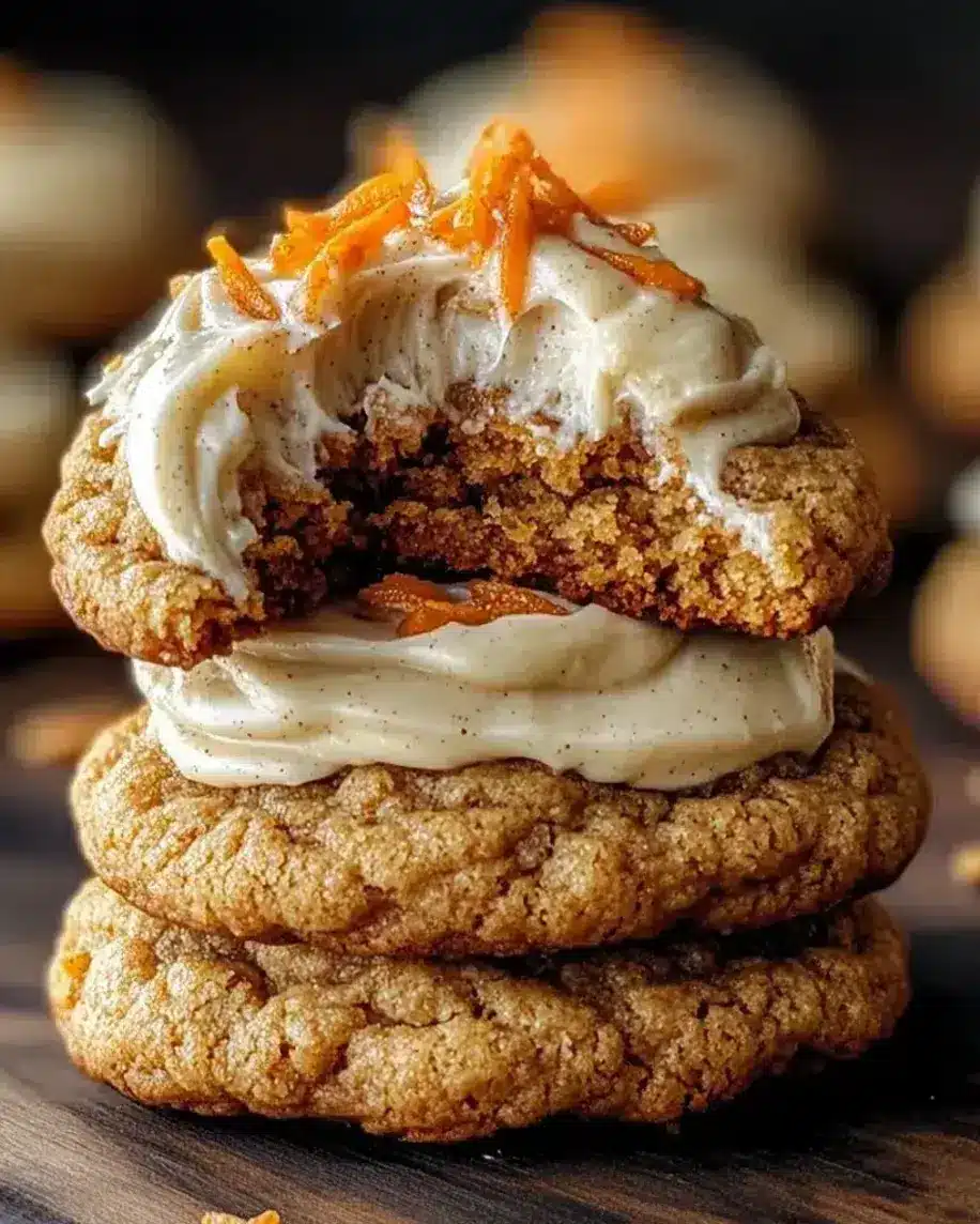 Easy Carrot Cake Cookies with Maple Cinnamon Frosting