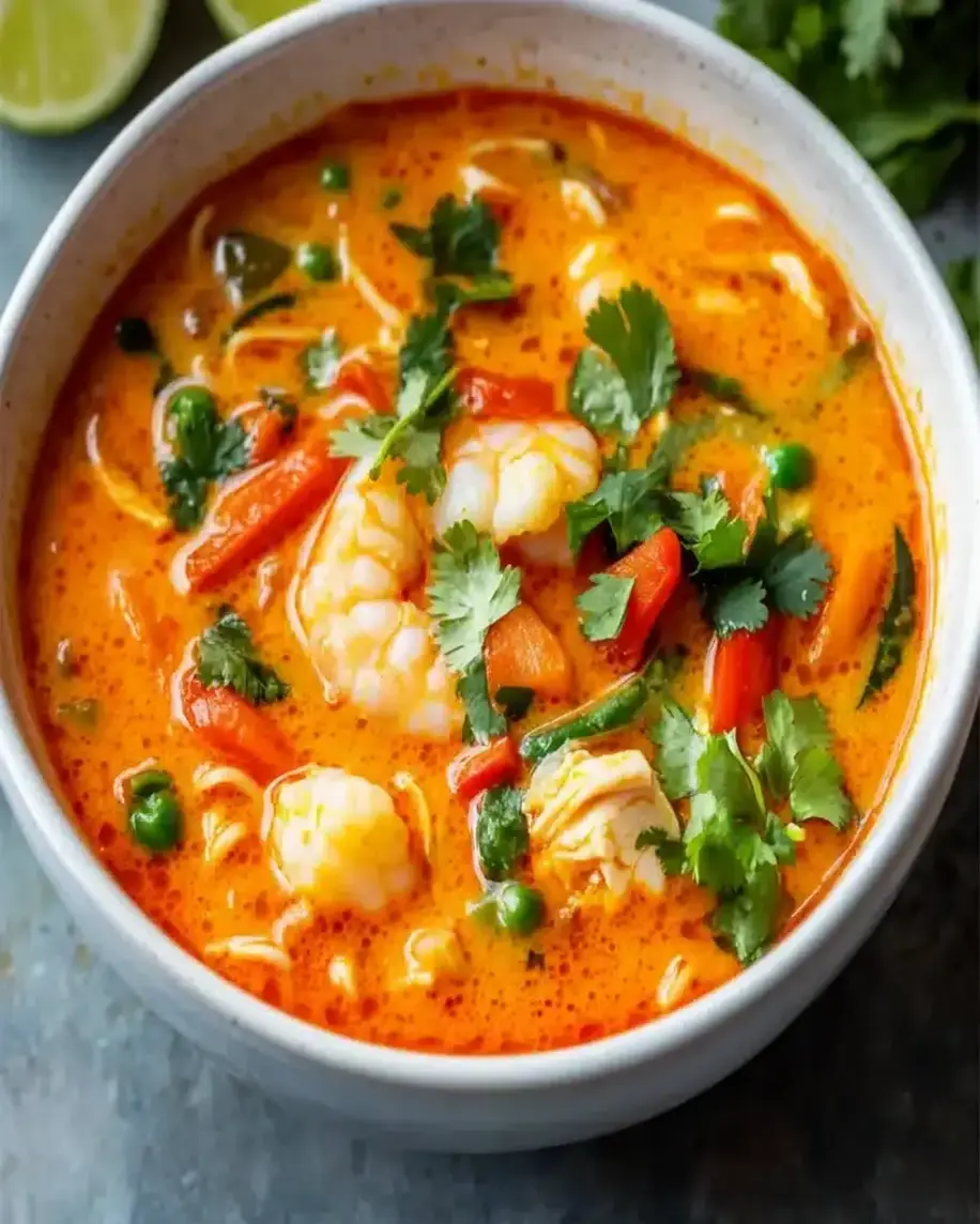Thai Red Curry Soup Recipe Easy Spicy Delicious