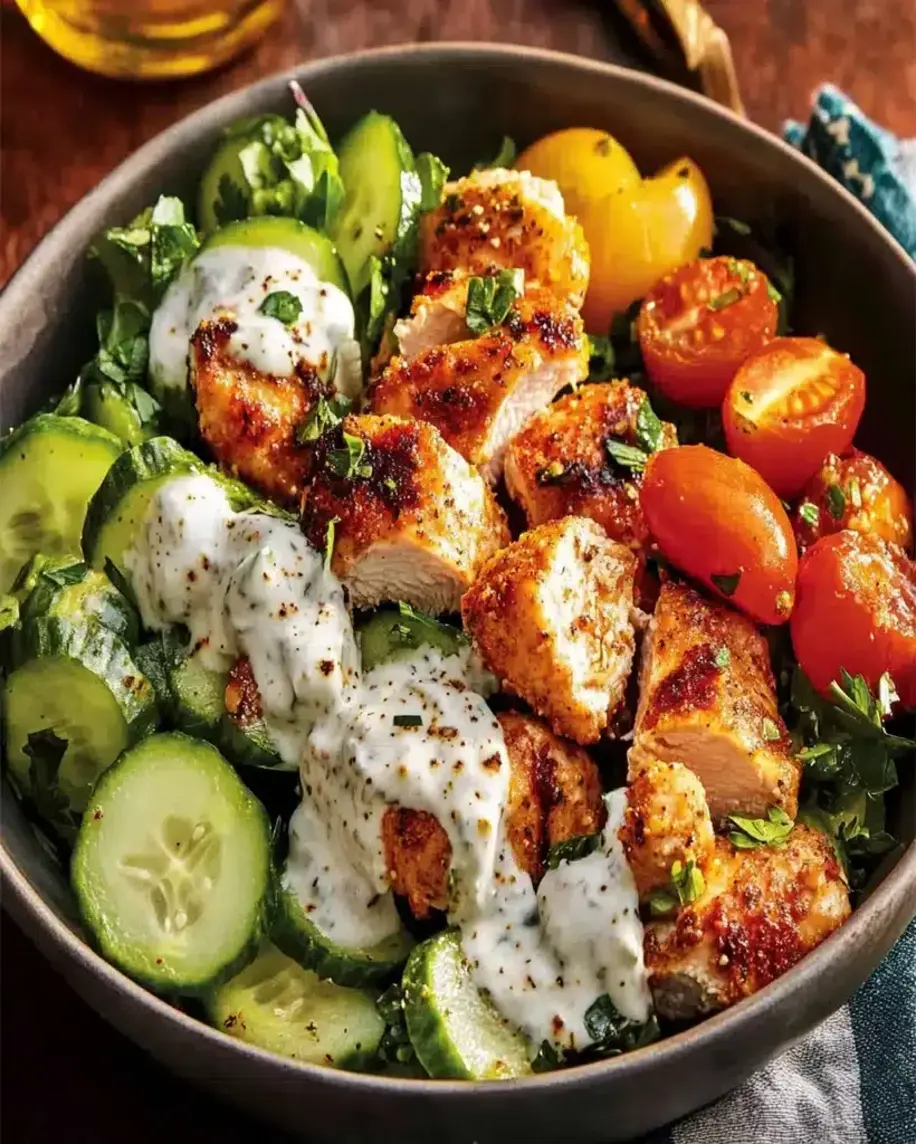 Greek Chicken Bowls with Creamy Tahini Feta Sauce So Flavorful