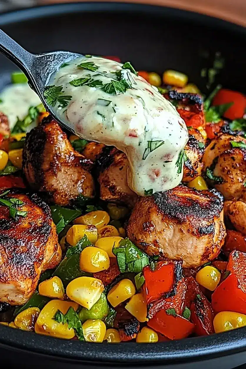 Chipotle Lime Chicken with Corn Peppers