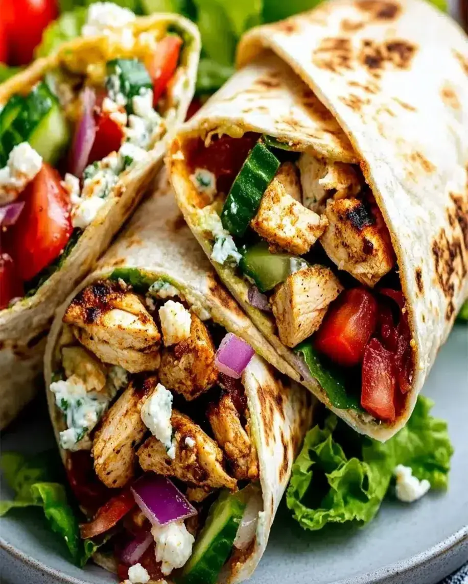 Fresh Flavorful Mediterranean Chicken Wraps