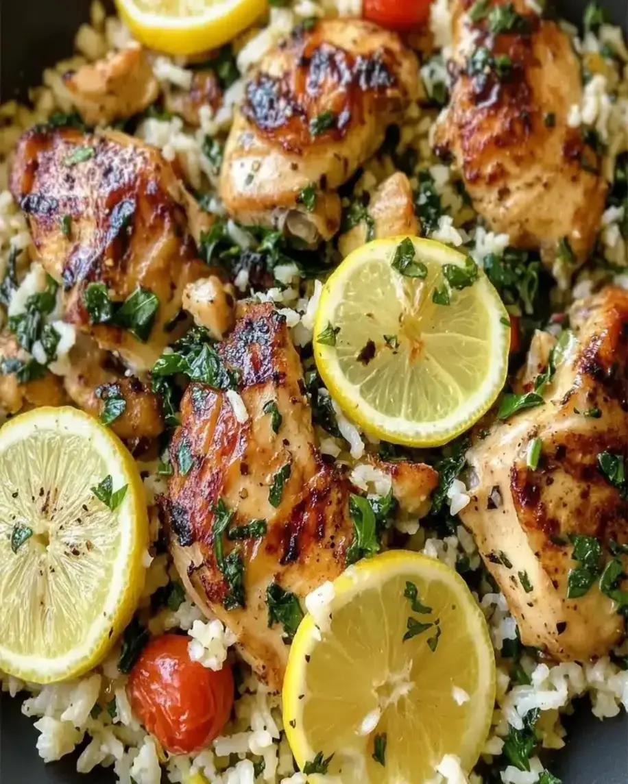 Greek Chicken Lemon Rice One Pot Wonder in 30 Min