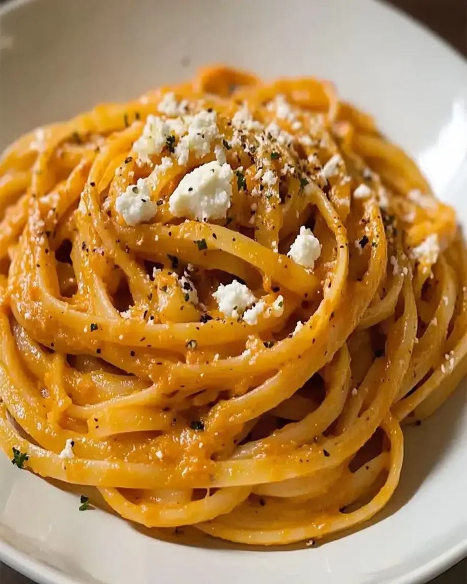 Linguine la Crme de Poivrons Grills Chvre Frais Facile et Plein de Saveur